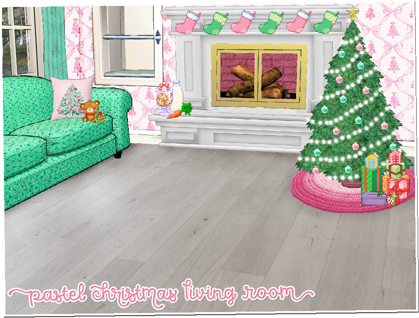 pastel christmas living room