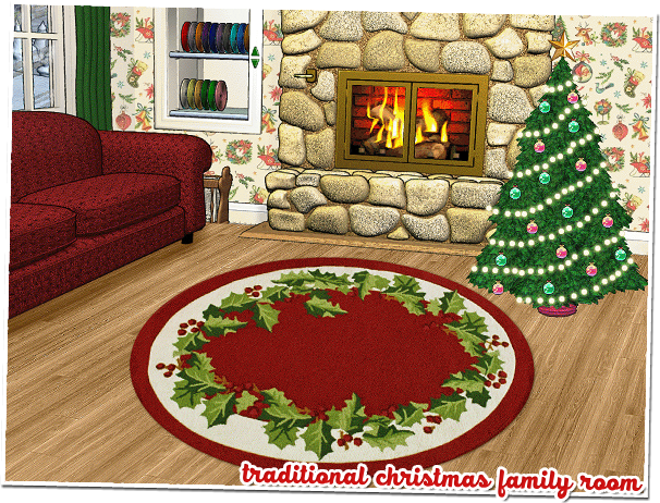 traditional christmas family room